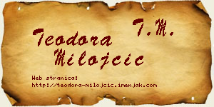 Teodora Milojčić vizit kartica